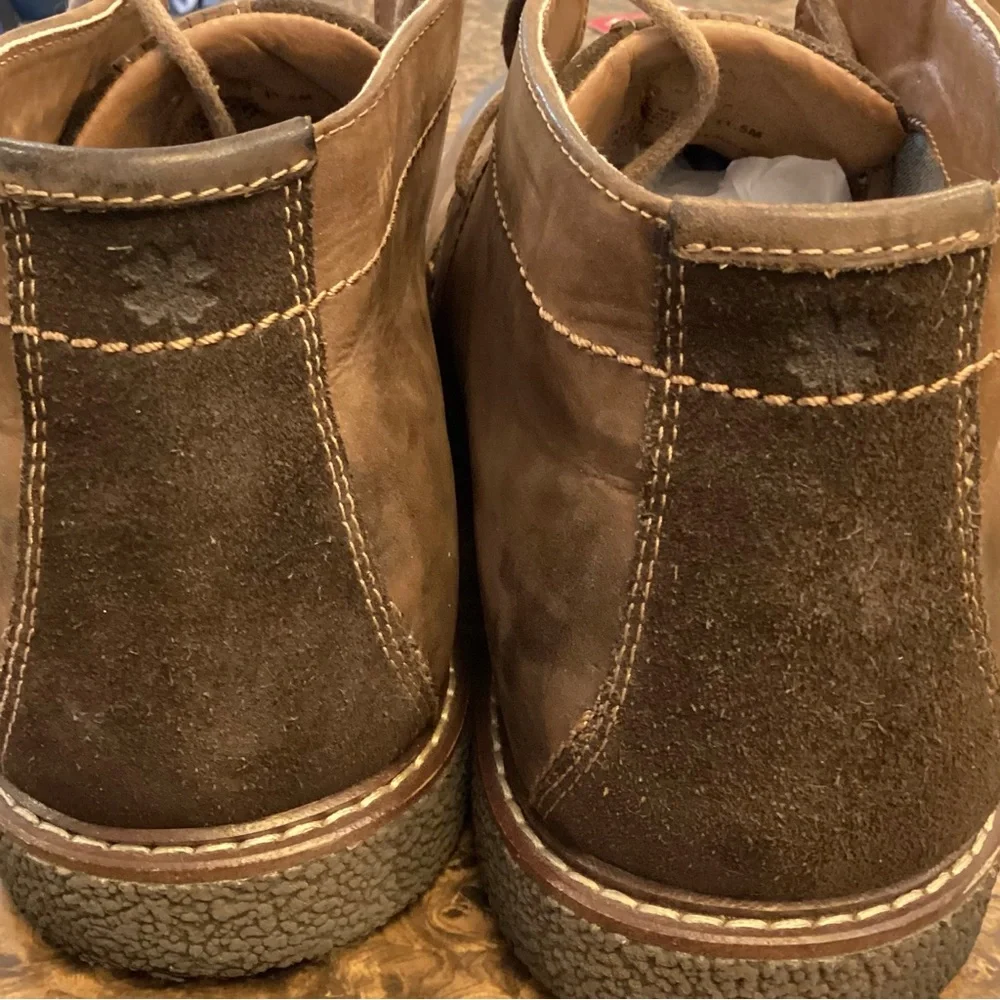 Lucky Brand 11.5 Chukka Leather Ankle Boots Brown Men’s Shoes Logo Lace Up